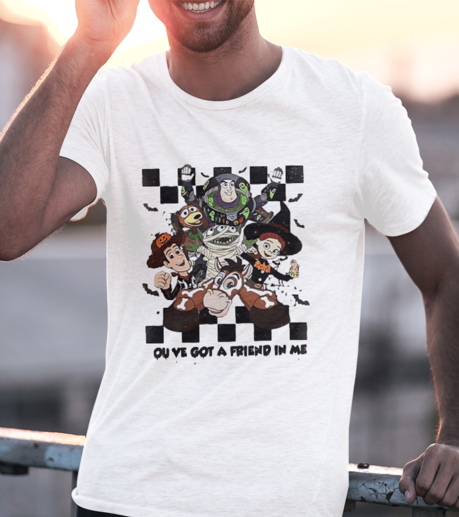 Toy Story Halloween Mashup You've Got A Friend In Me Buzz Woody Jessie Slinky Bullseye T-Shirt