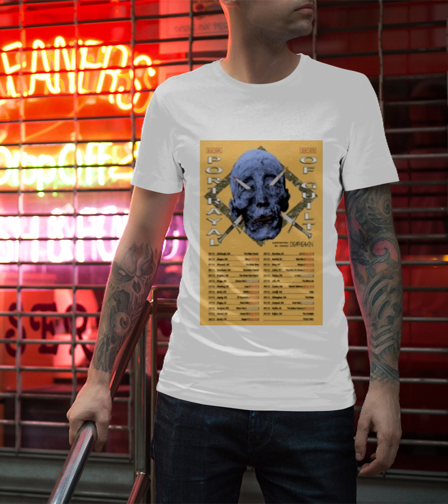 Portrayal Of Guilt Europe Tour 2025 Featuring Deafheaven Dates And Locations T-Shirt