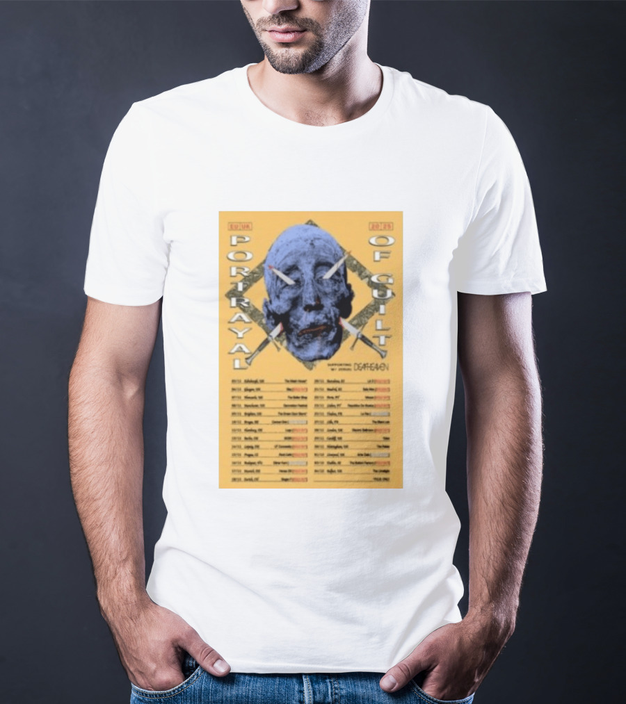 Portrayal Of Guilt Europe Tour 2025 Featuring Deafheaven Dates And Locations T-Shirt