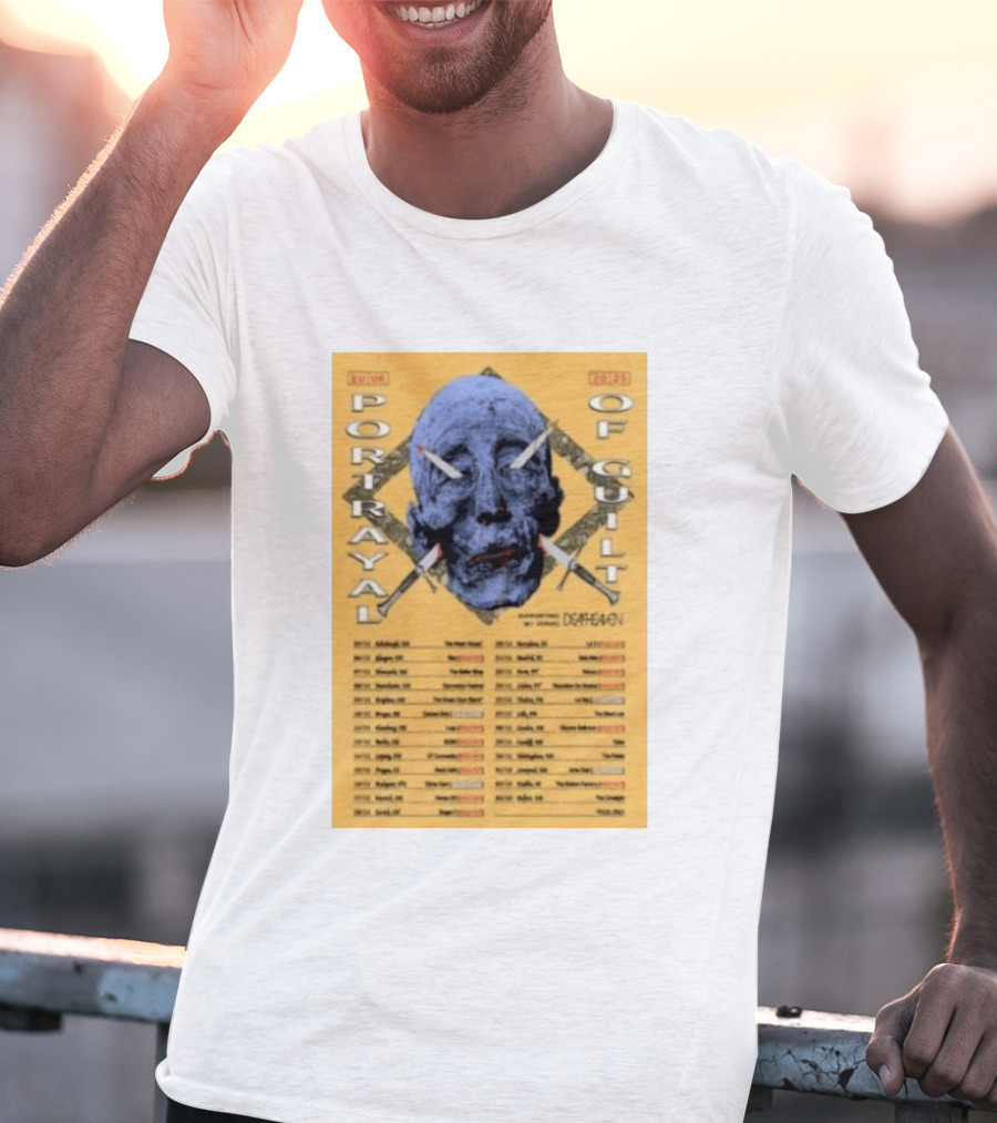 Portrayal Of Guilt Europe Tour 2025 Featuring Deafheaven Dates And Locations T-Shirt