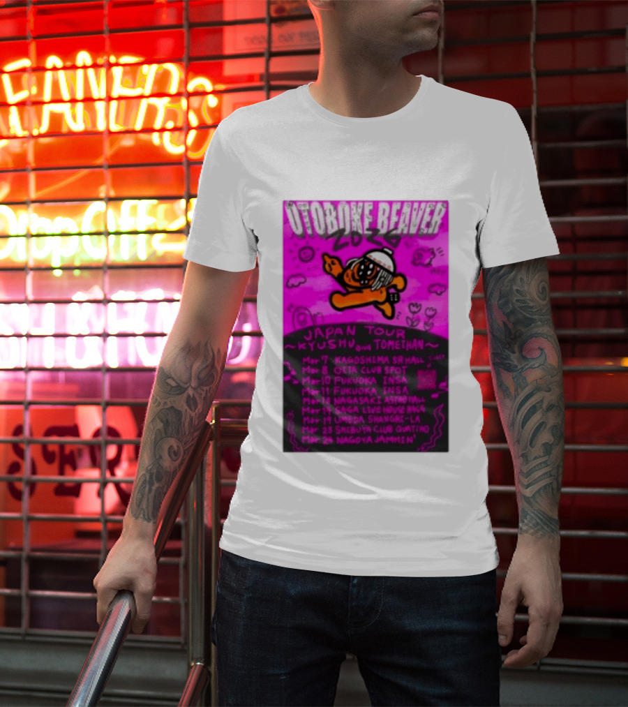Otoboke Beaver Japan Tour 2026 Kyushu Tomiehan Kagoshima Oita Fukuoka Nagasaki Saga Umeda Shibuya Nagoya T-Shirt
