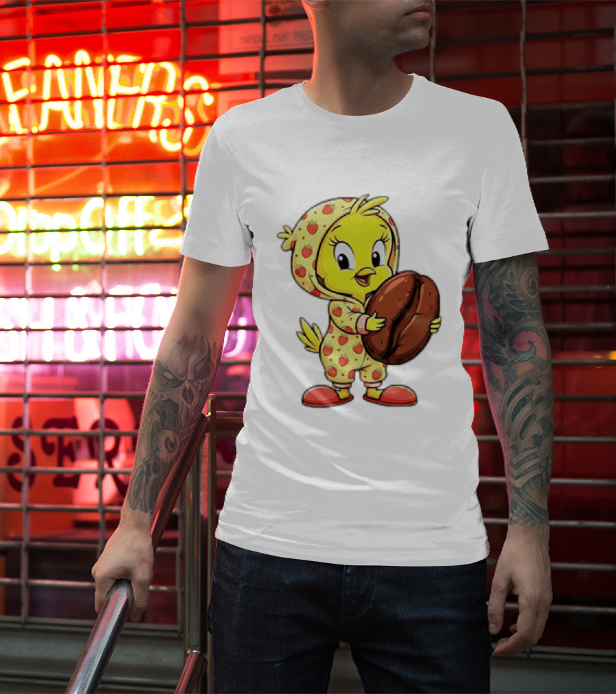 Tweety Coffee I Haven't Lost My Mind Half Of It Just Wandered Off Pajamas With Strawberry Onesie And Coffee Bean T-Shirt