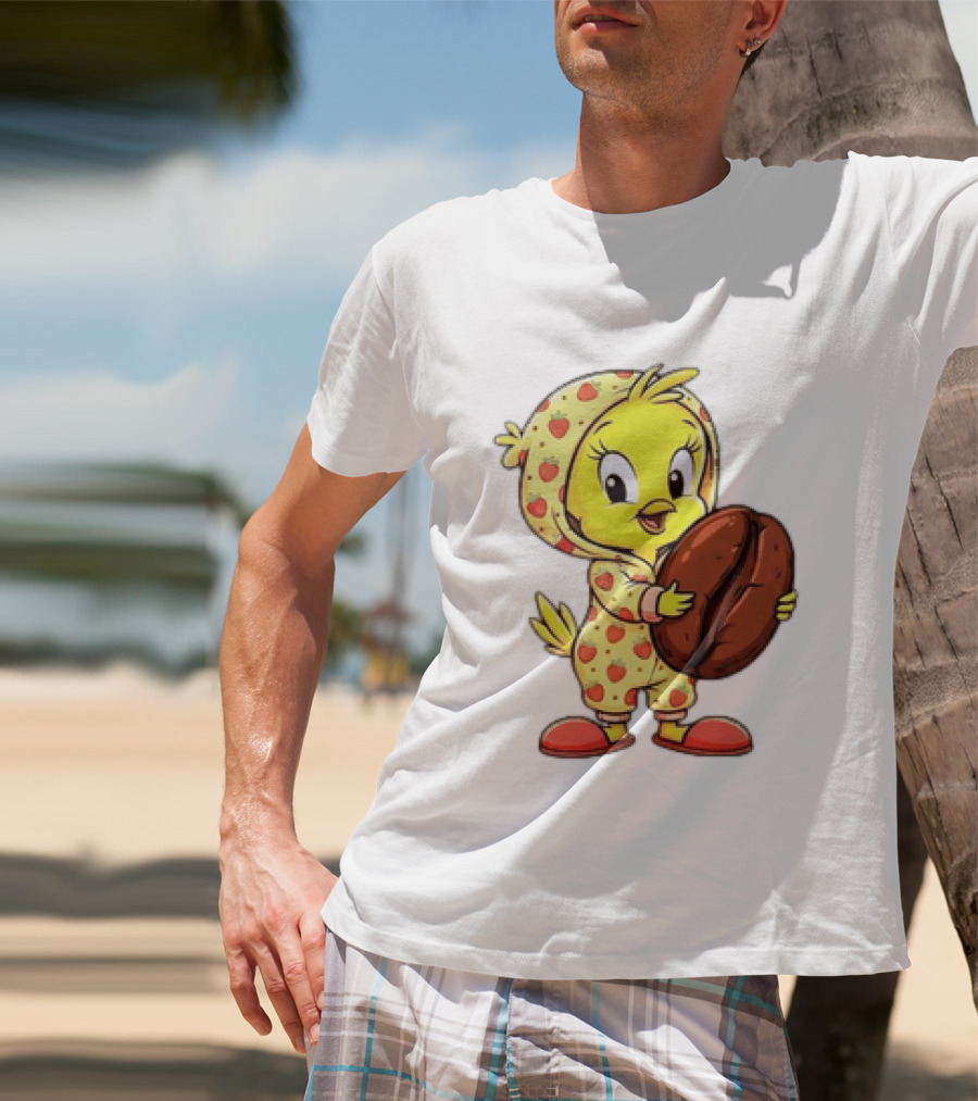 Tweety Coffee I Haven't Lost My Mind Half Of It Just Wandered Off Pajamas With Strawberry Onesie And Coffee Bean T-Shirt