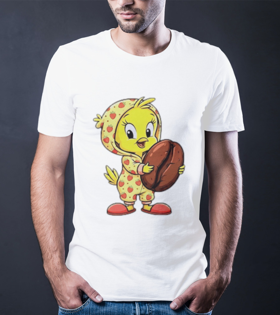 Tweety Coffee I Haven't Lost My Mind Half Of It Just Wandered Off Pajamas With Strawberry Onesie And Coffee Bean T-Shirt