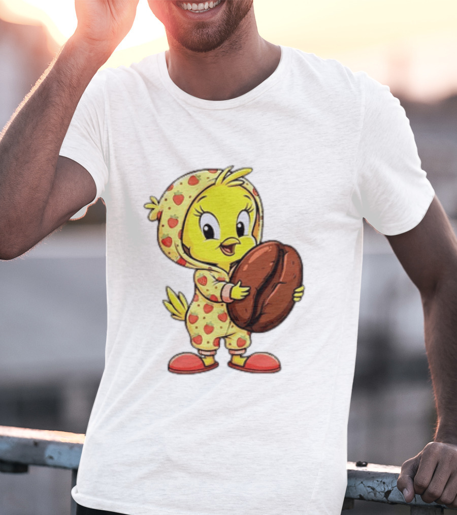 Tweety Coffee I Haven't Lost My Mind Half Of It Just Wandered Off Pajamas With Strawberry Onesie And Coffee Bean T-Shirt