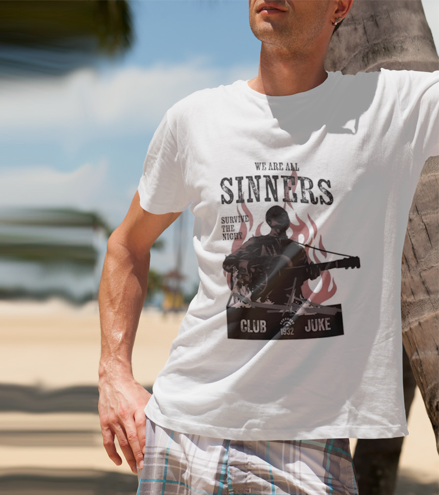 We Are All Sinners Survive The Night Club 1932 Juke Flames Guitar T-Shirt