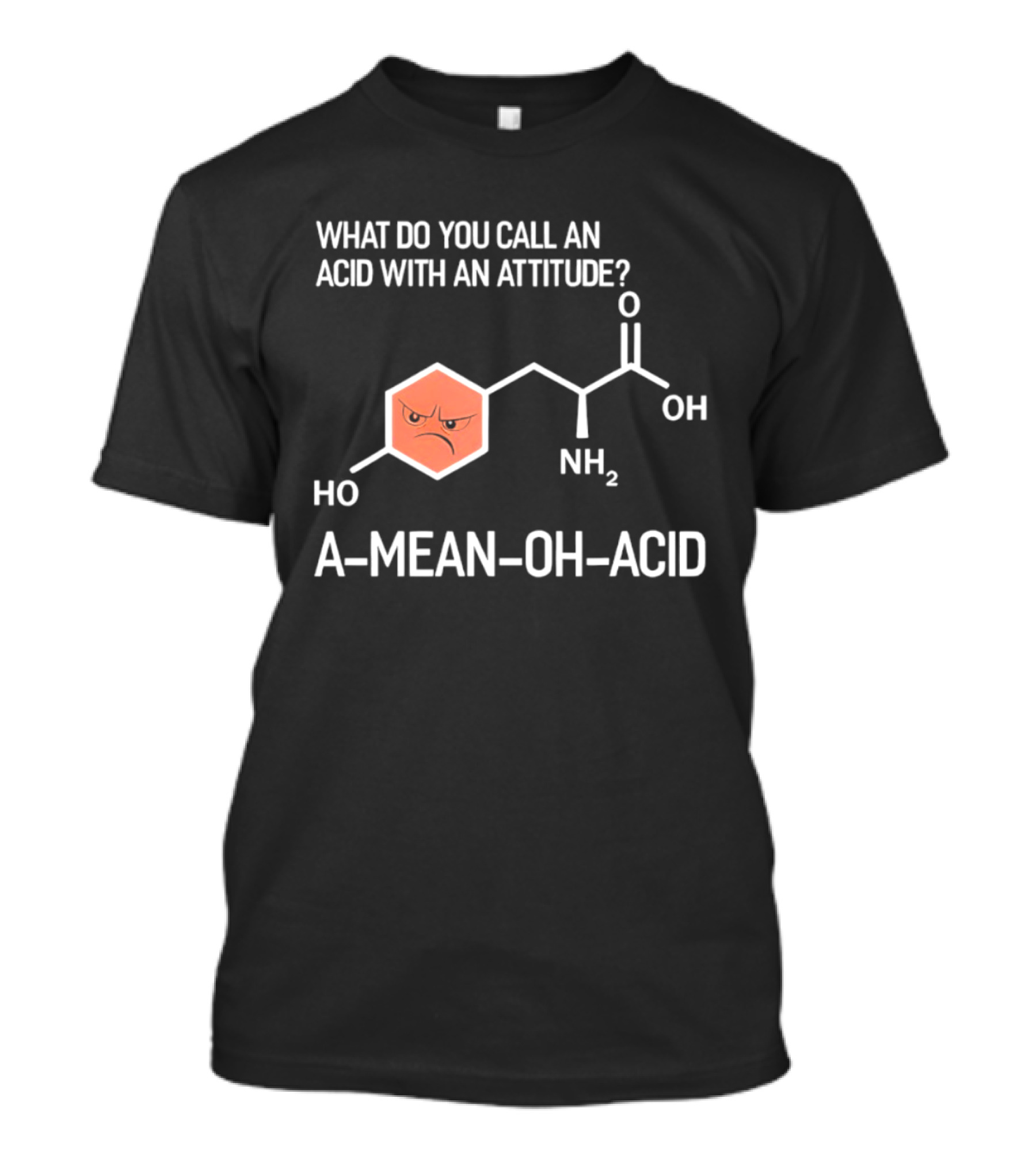What Do You Call An Acid With An Attitude A Mean Oh Acid Chemistry Pun T-Shirt