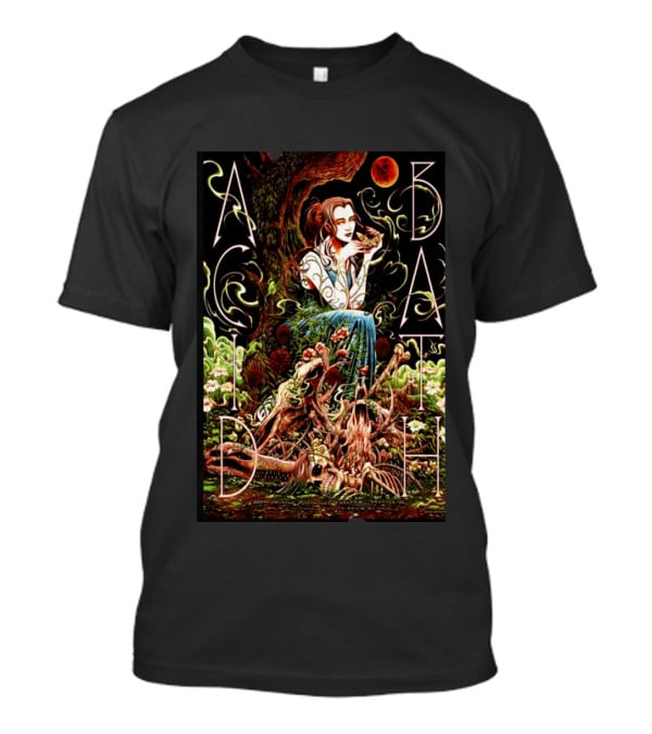 Acid Bath Seattle 2026 Concert Ethereal Woman And Enchanted Forest Scene With Red Moon T-Shirt