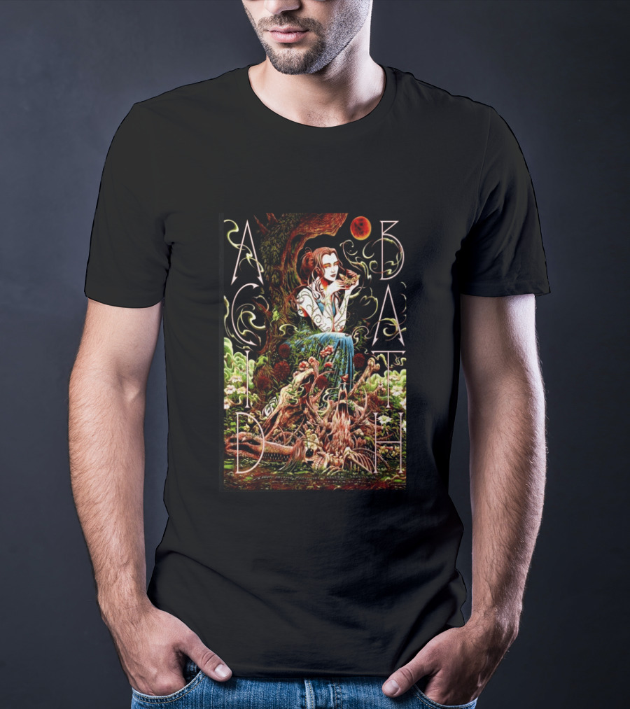 Acid Bath Seattle 2026 Concert Ethereal Woman And Enchanted Forest Scene With Red Moon T-Shirt