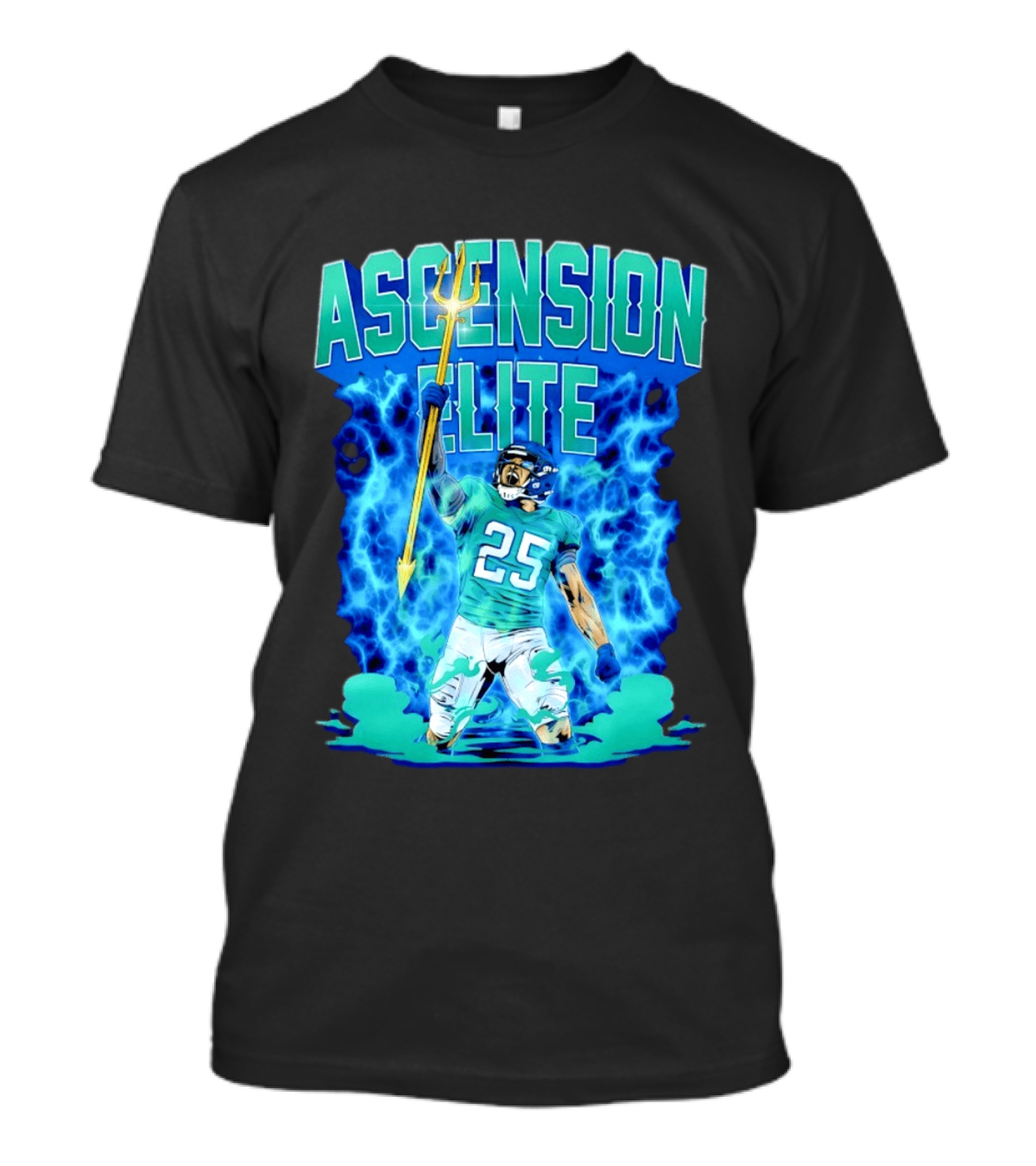 Ascension Elite 25 Football Player Trident Lightning Energy T-Shirt