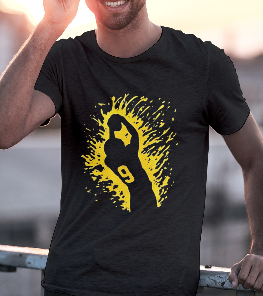 Josh Jacobs Number 9 Football Splash T-Shirt