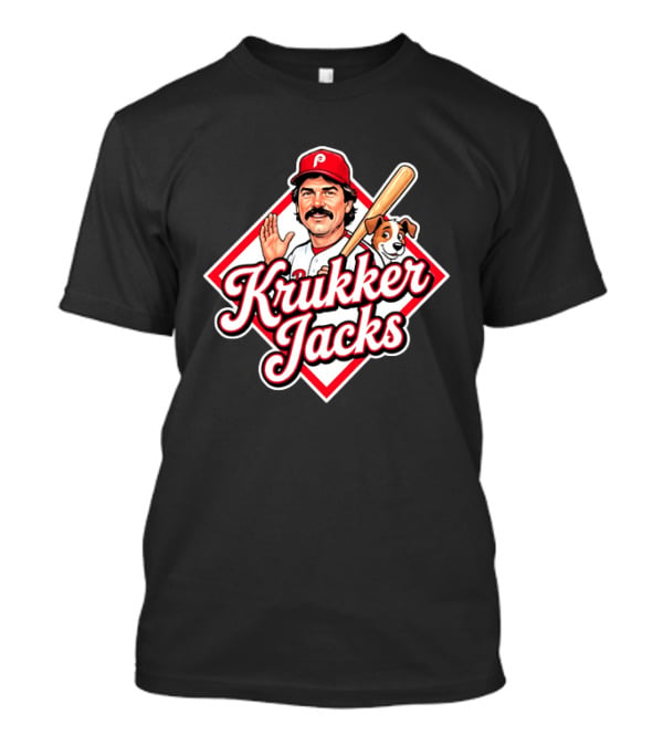Krukker Jacks Philadelphia Phillies Baseball Player With Dog T-Shirt