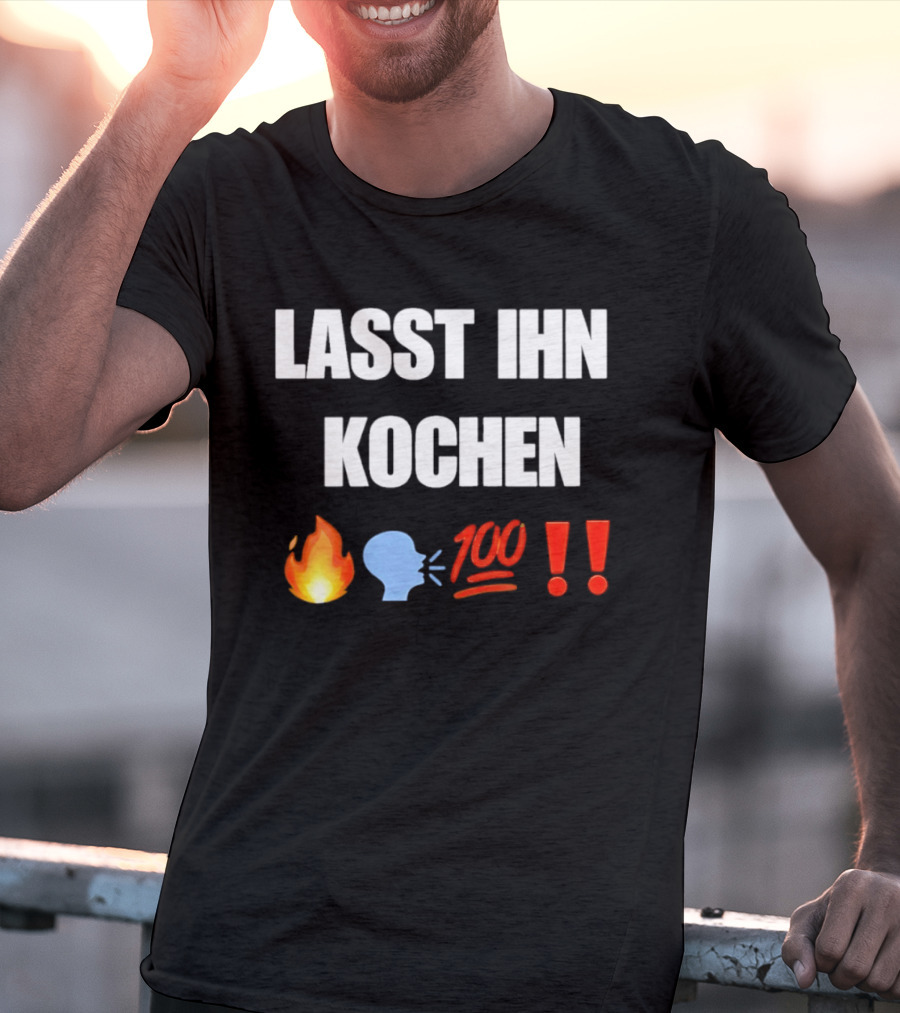 Lasst Ihn Kochen Fire Emoji Speech Bubble 100 Emoji Exclamation Points T-Shirt