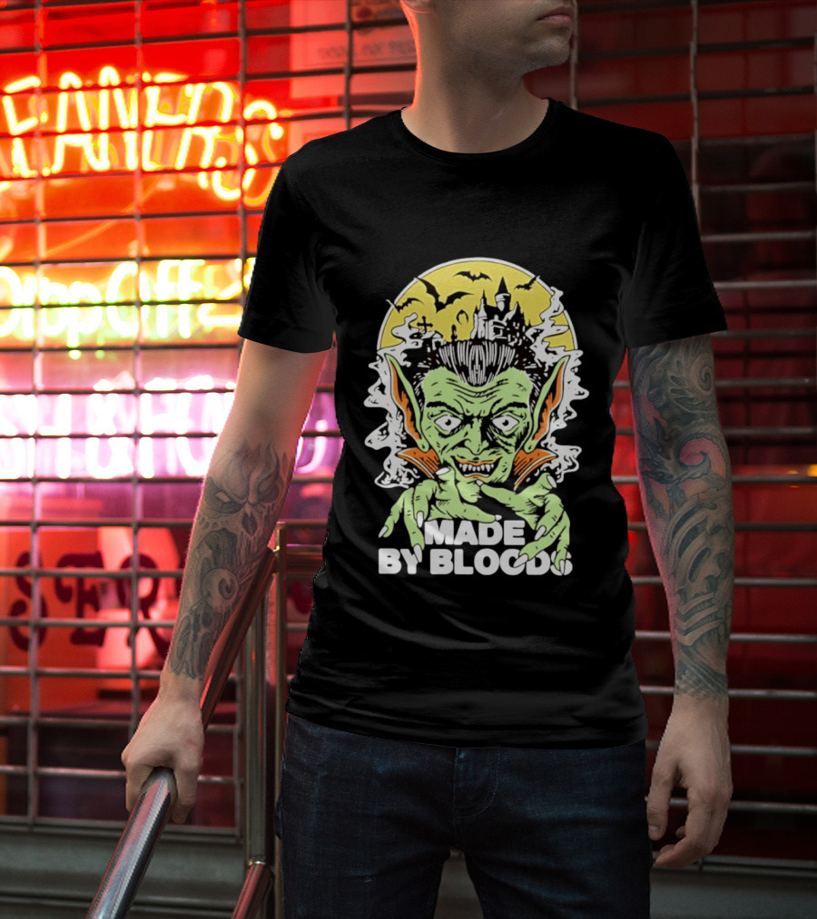 Vampire Halloween Made By Bloods Horror Bats And Haunted Castle T-Shirt