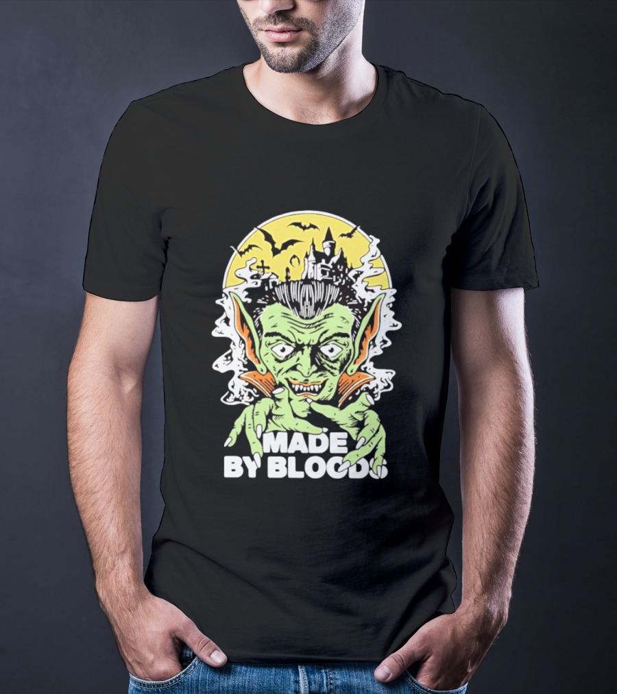 Vampire Halloween Made By Bloods Horror Bats And Haunted Castle T-Shirt