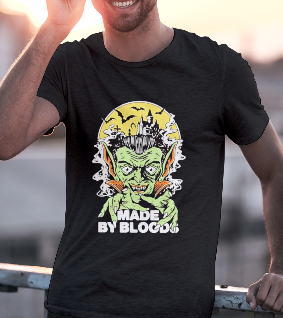 Vampire Halloween Made By Bloods Horror Bats And Haunted Castle T-Shirt