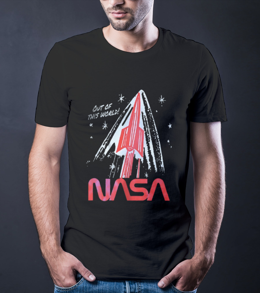 NASA Out Of This World Distressed Rocket Vintage Space Travel T-Shirt