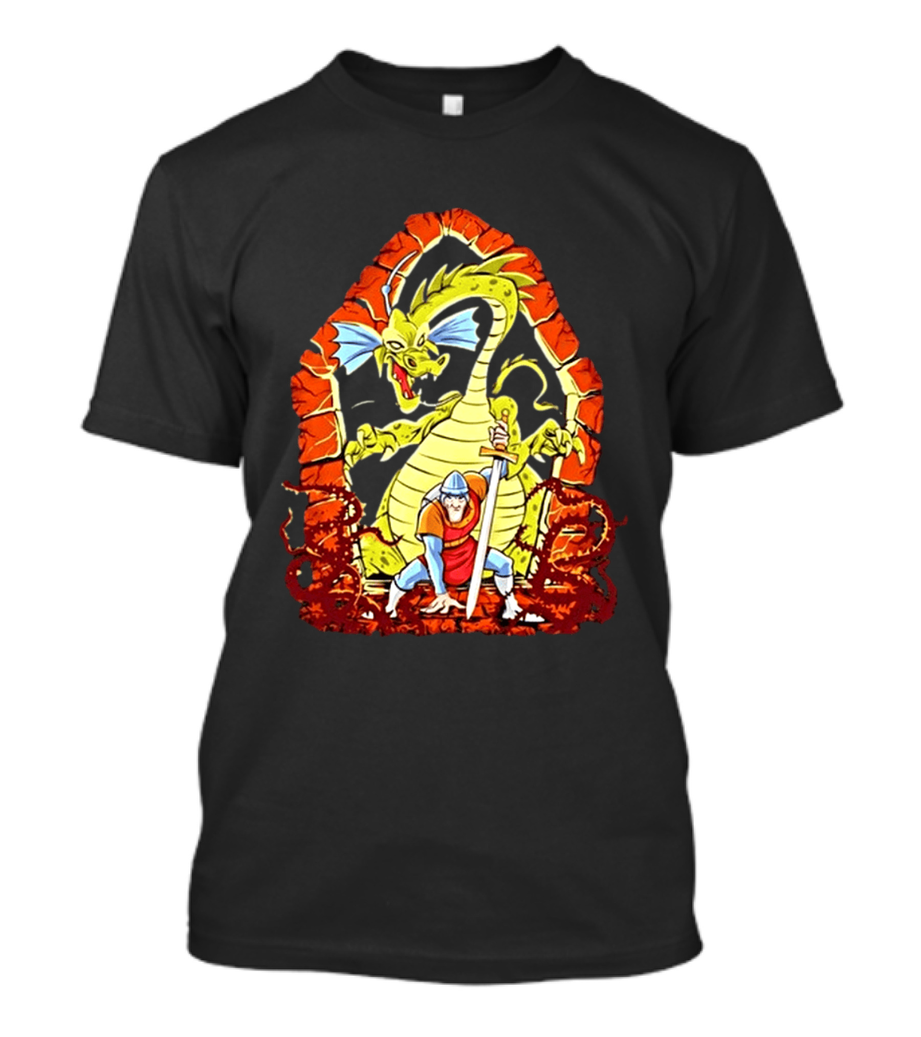 Dirk The Daring Dragon Lair Knights Sword Battle Fantasy Quest Video Game Adventure T-Shirt