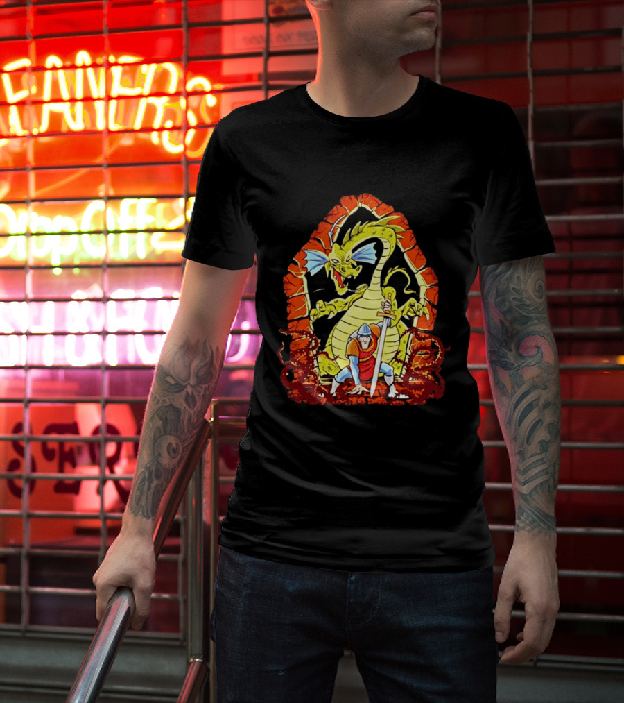 Dirk The Daring Dragon Lair Knights Sword Battle Fantasy Quest Video Game Adventure T-Shirt
