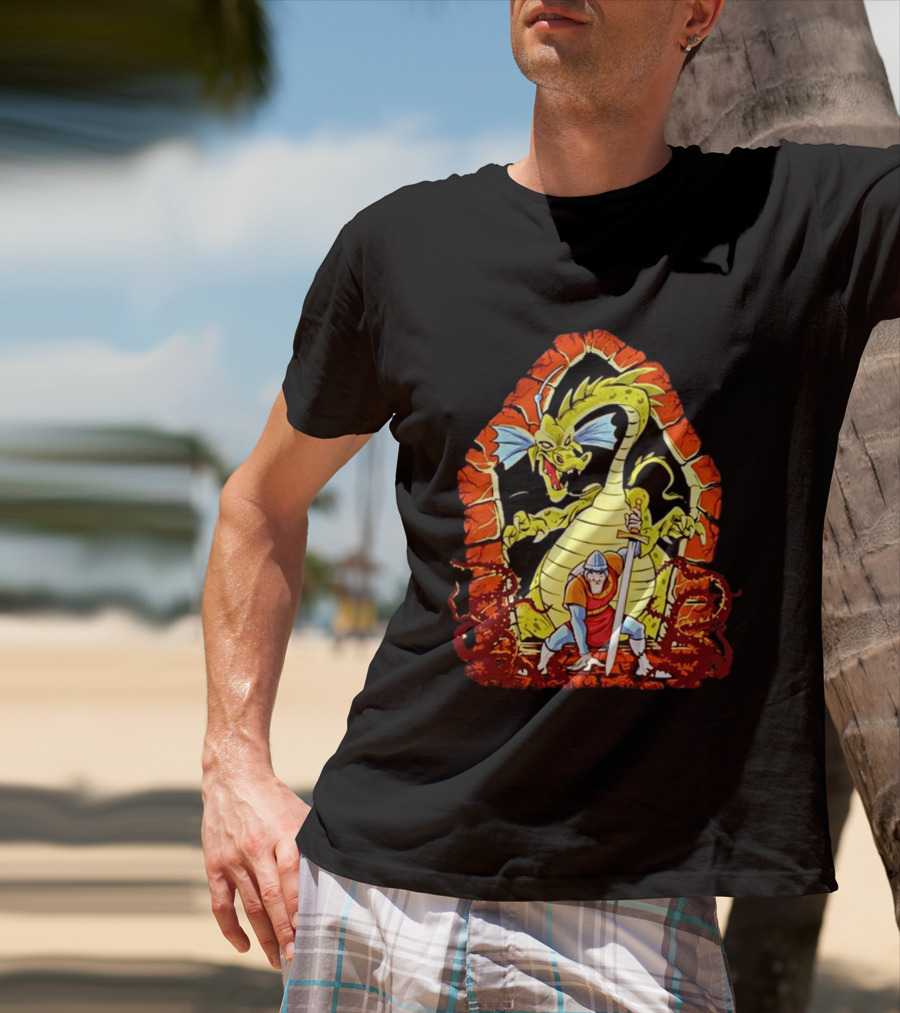 Dirk The Daring Dragon Lair Knights Sword Battle Fantasy Quest Video Game Adventure T-Shirt