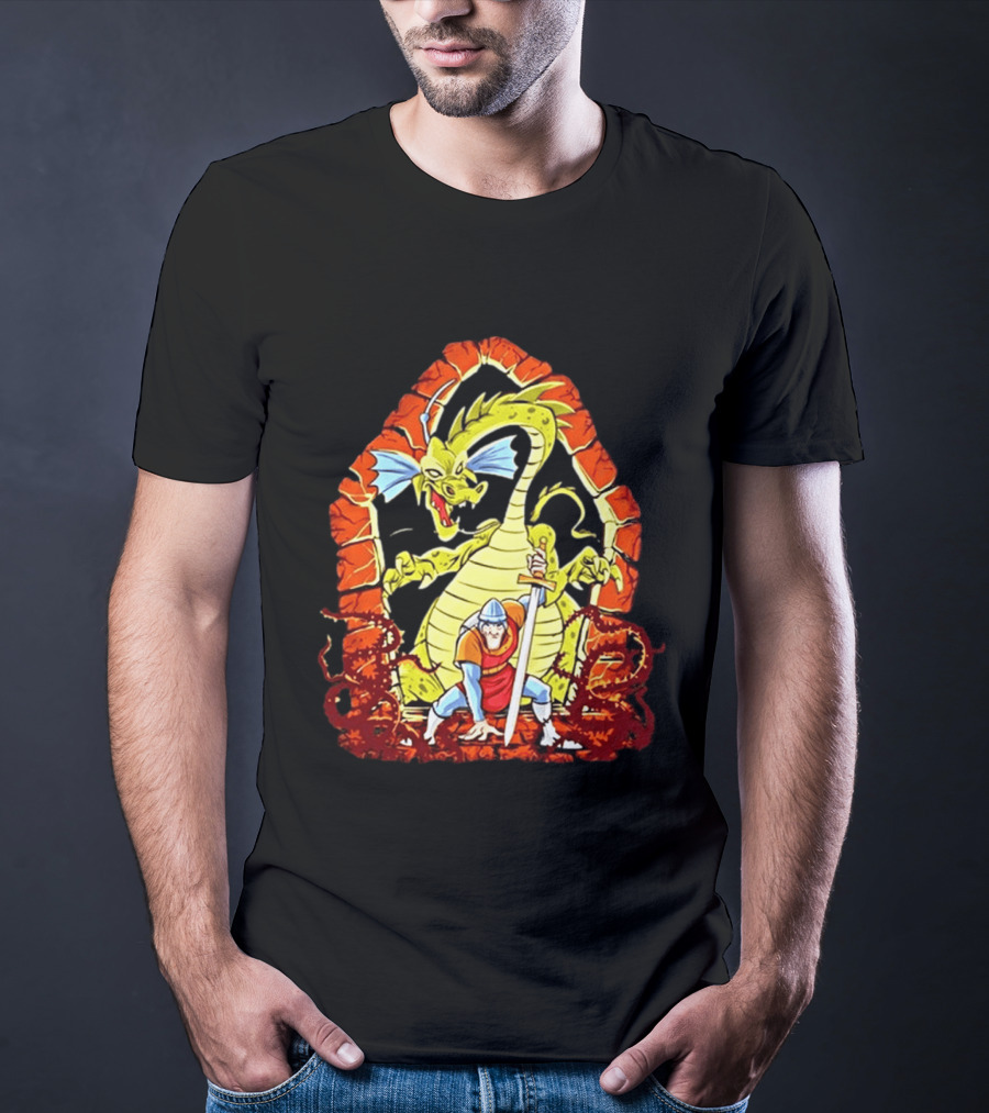 Dirk The Daring Dragon Lair Knights Sword Battle Fantasy Quest Video Game Adventure T-Shirt
