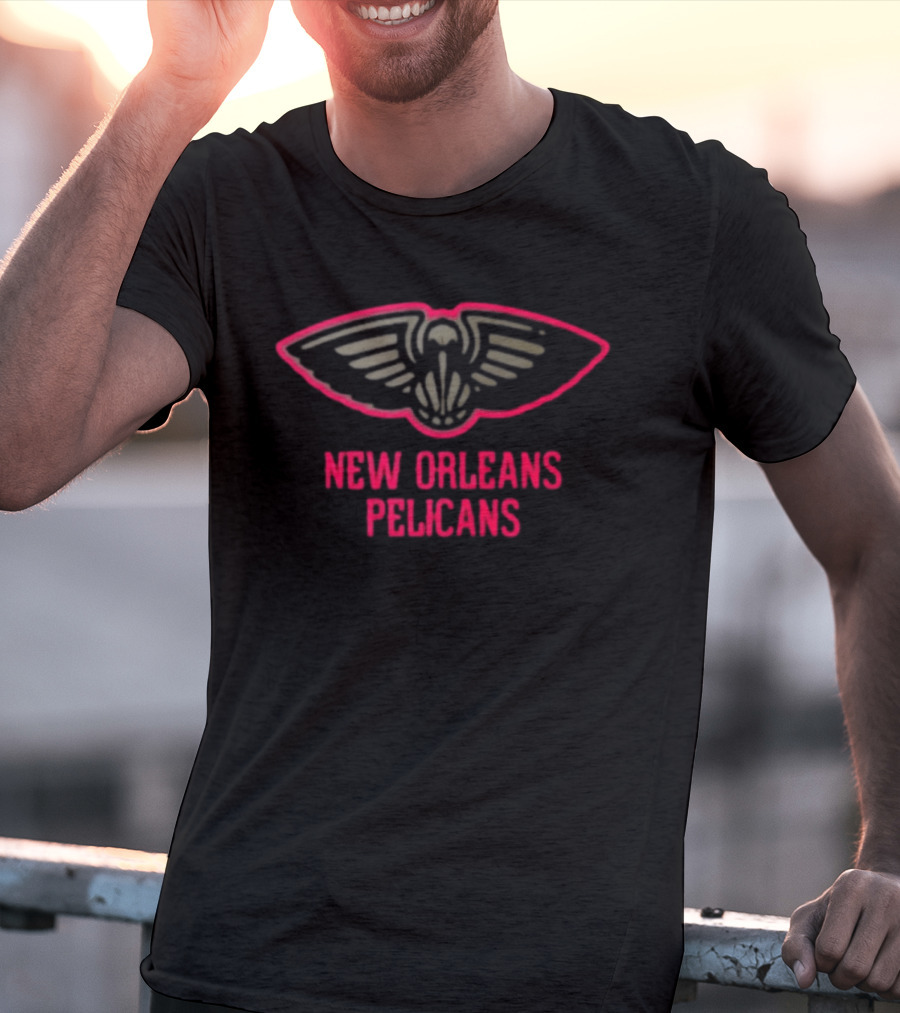 New Orleans Pelicans Highlight Reel Red Outline Basketball Team T-Shirt