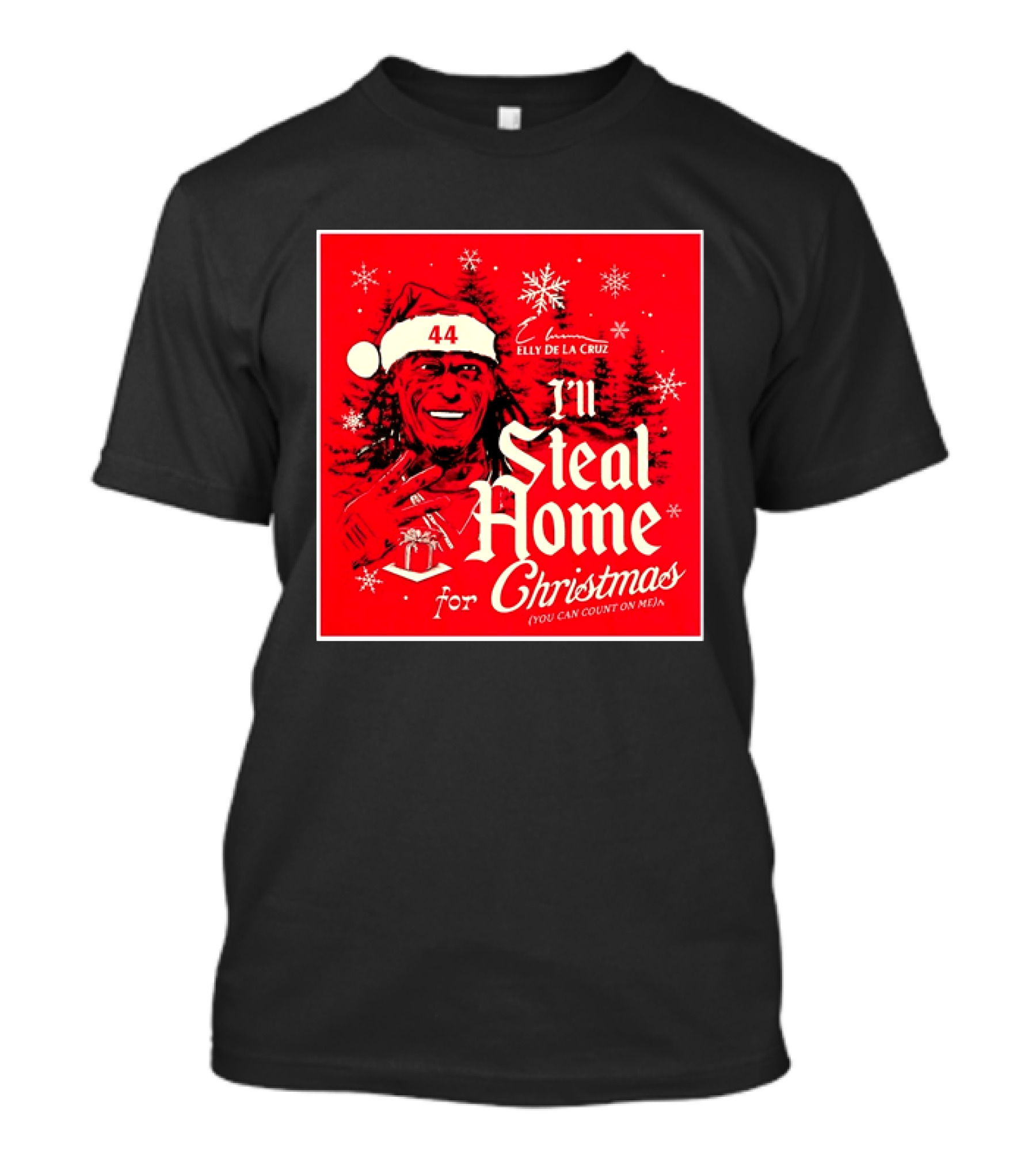 Elly De La Cruz Cincinnati Reds 44 I'll Steal Home For Christmas T-Shirt