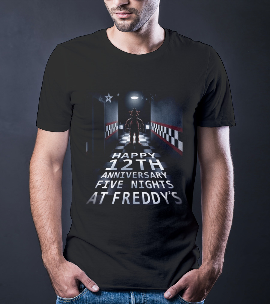 Five Nights At Freddy's Freddy Fazbear Happy 12th Anniversary Celebration T-Shirt