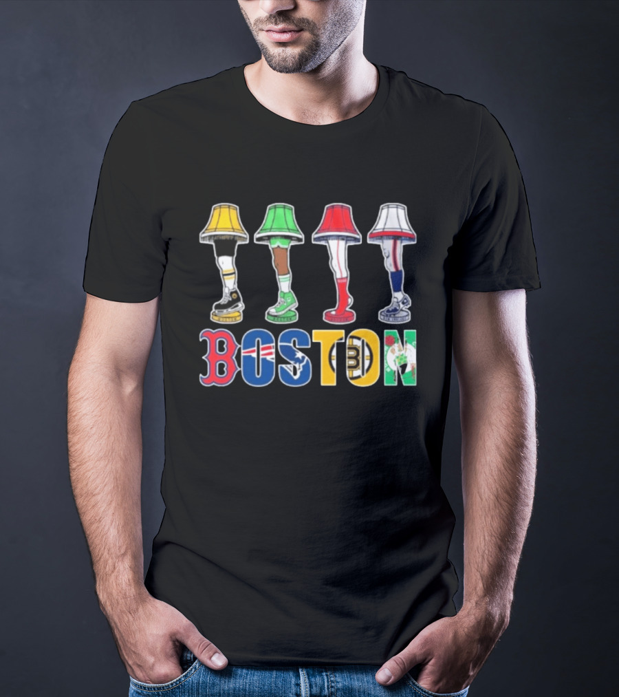 Original Boston Sports Teams Legs Lamp Parody 2025 Fenway Celtics Patriots Bruins Red Sox T-Shirt