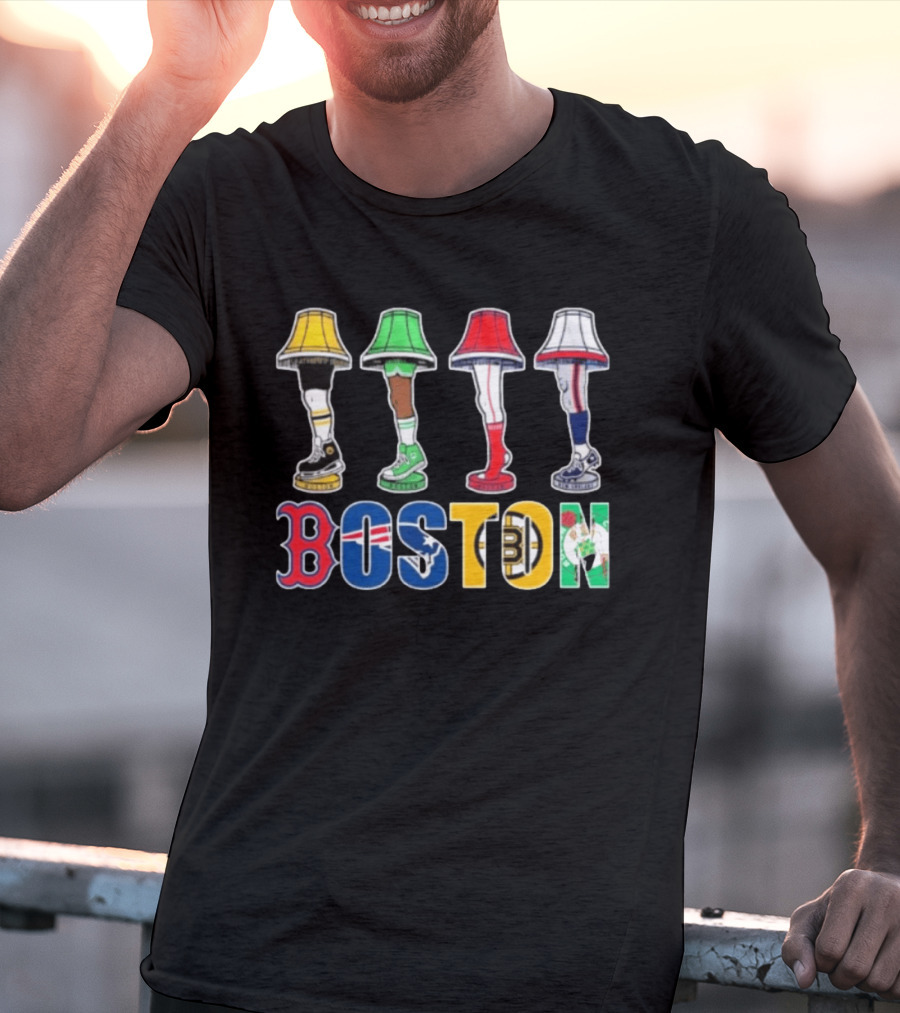 Original Boston Sports Teams Legs Lamp Parody 2025 Fenway Celtics Patriots Bruins Red Sox T-Shirt
