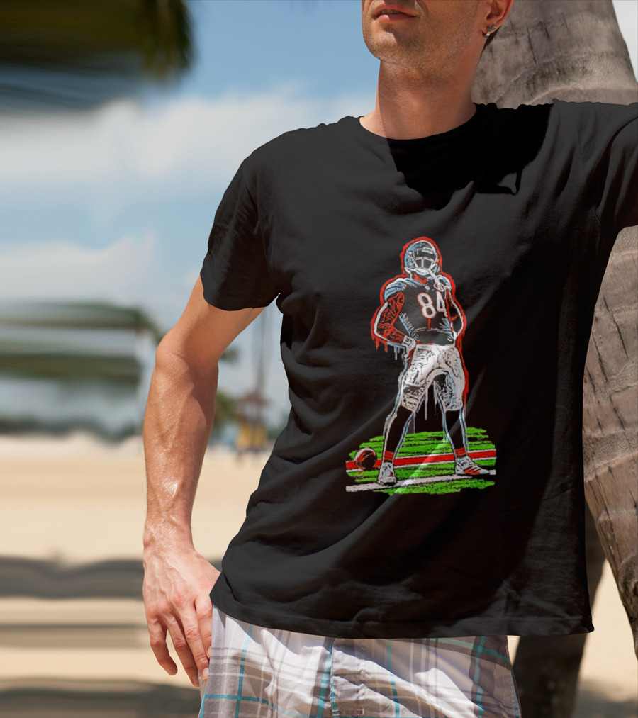 Original Colston Loveland Chicago Bears 84 Football Arms Akimbo Celly Graffiti T-Shirt