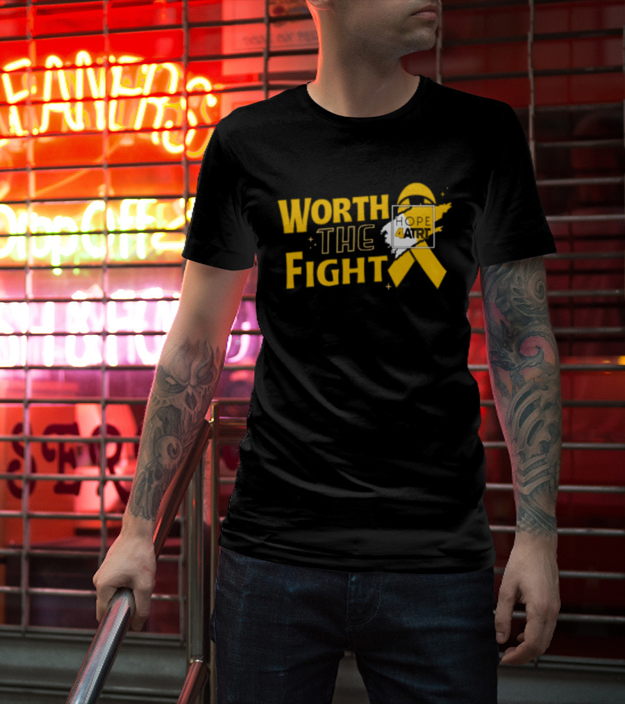 Worth The Fight Hope Yellow Ribbon 4 T-Shirt