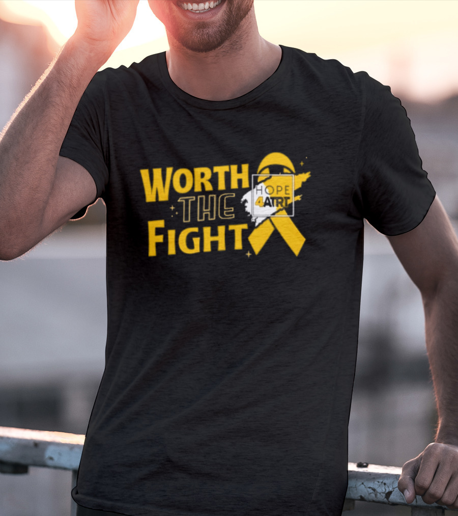 Worth The Fight Hope Yellow Ribbon 4 T-Shirt