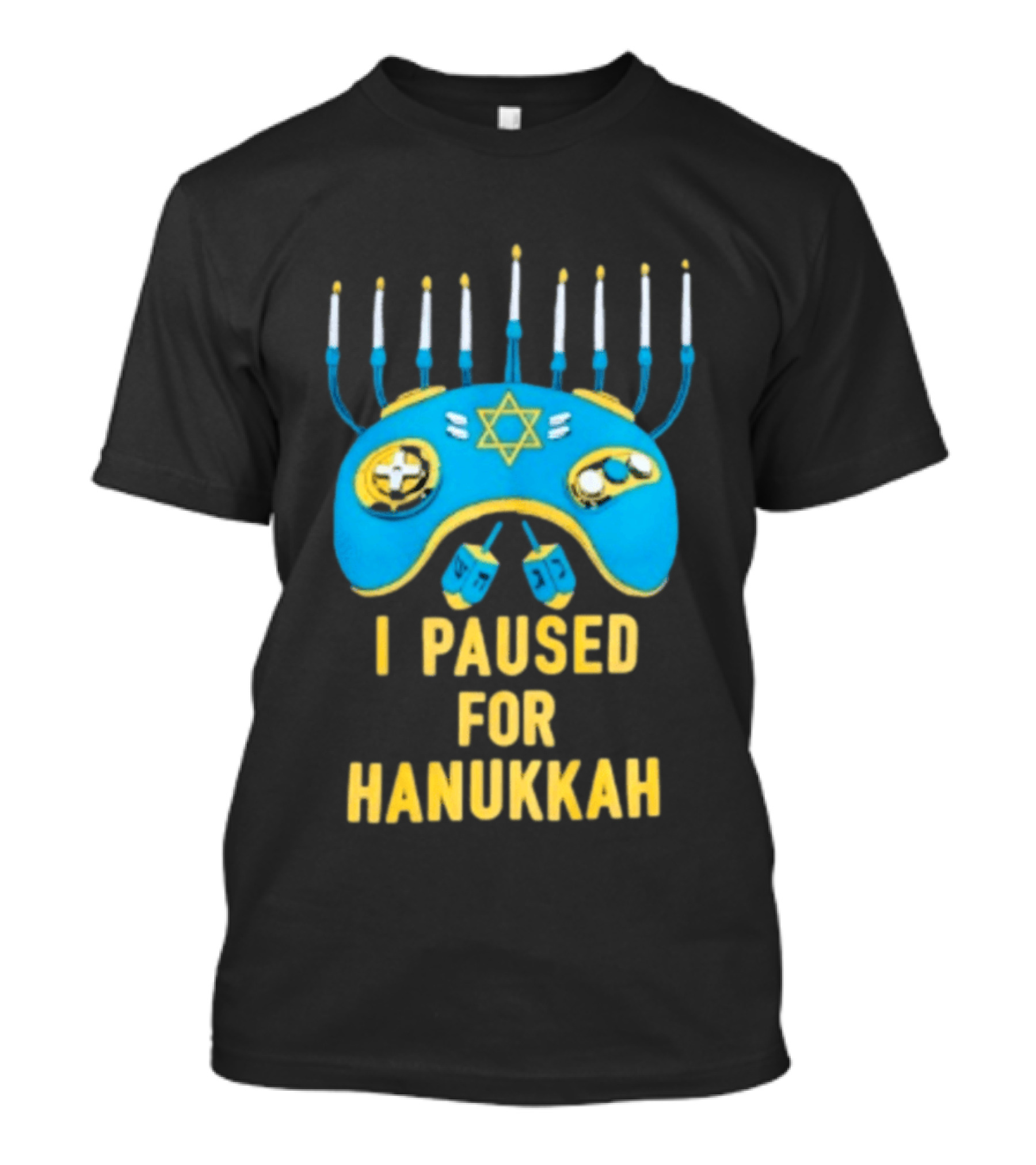 I Paused For Hanukkah Menorah Gaming Controller Star Of David T-Shirt