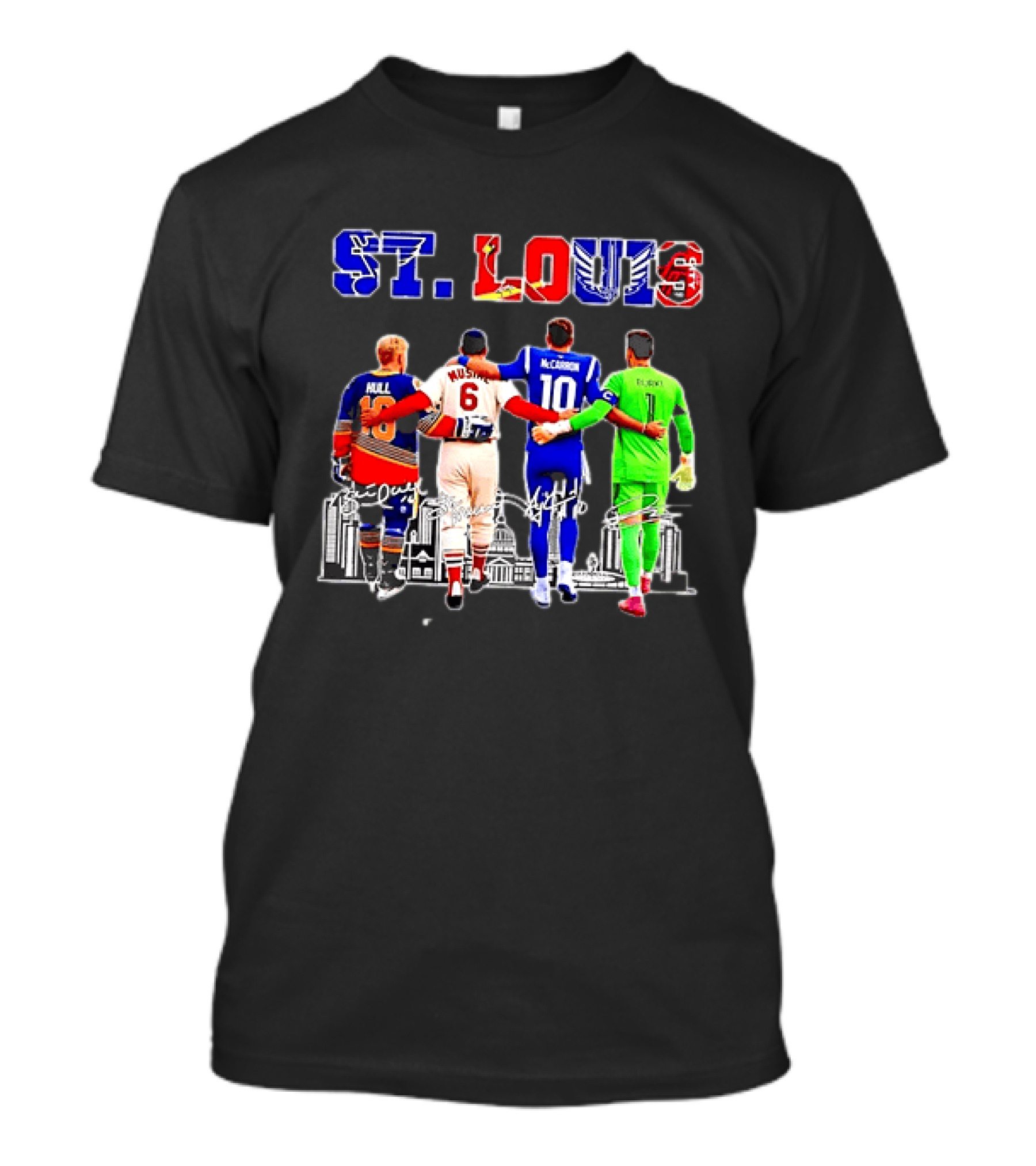 St Louis Hull Musial McCarron Berube Sports Team Players United Iconic City Skyline T-Shirt
