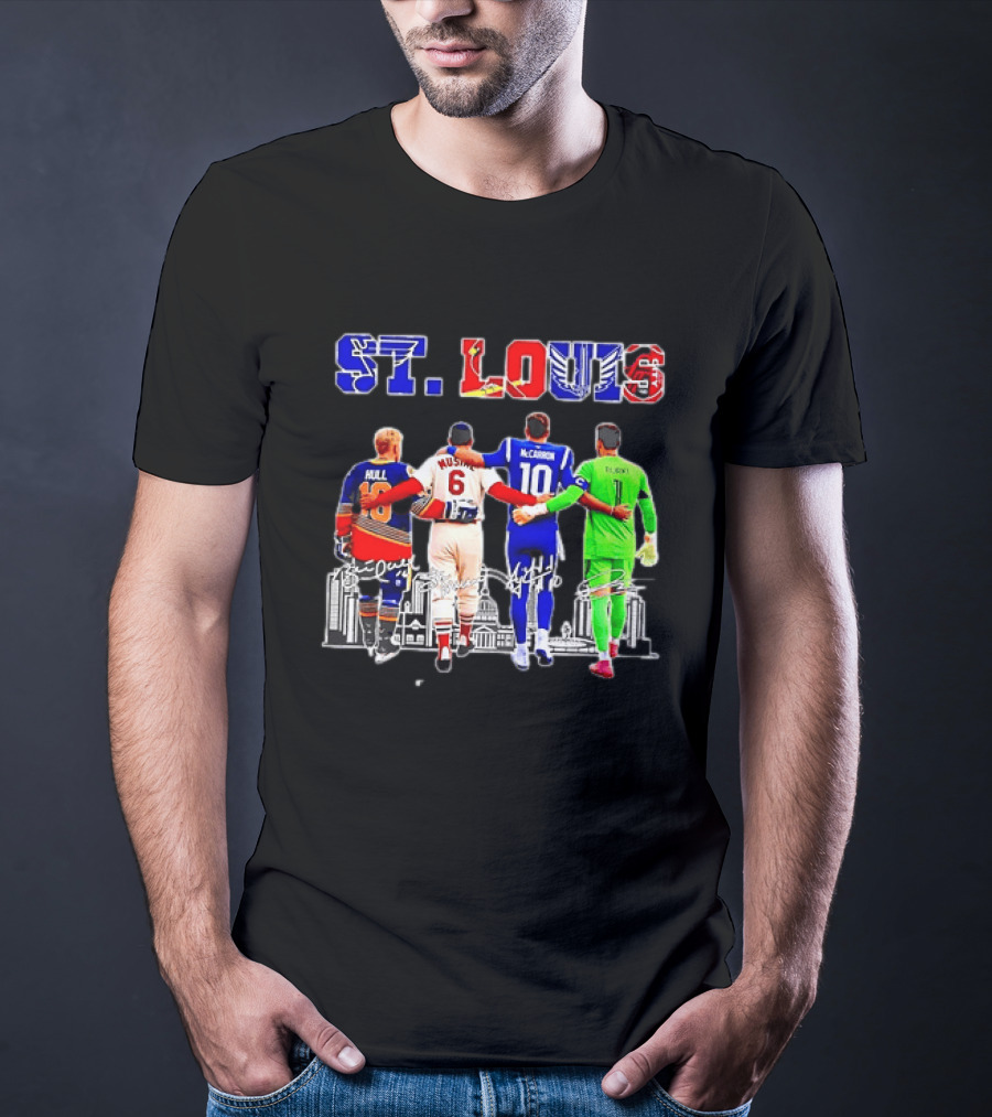 St Louis Hull Musial McCarron Berube Sports Team Players United Iconic City Skyline T-Shirt