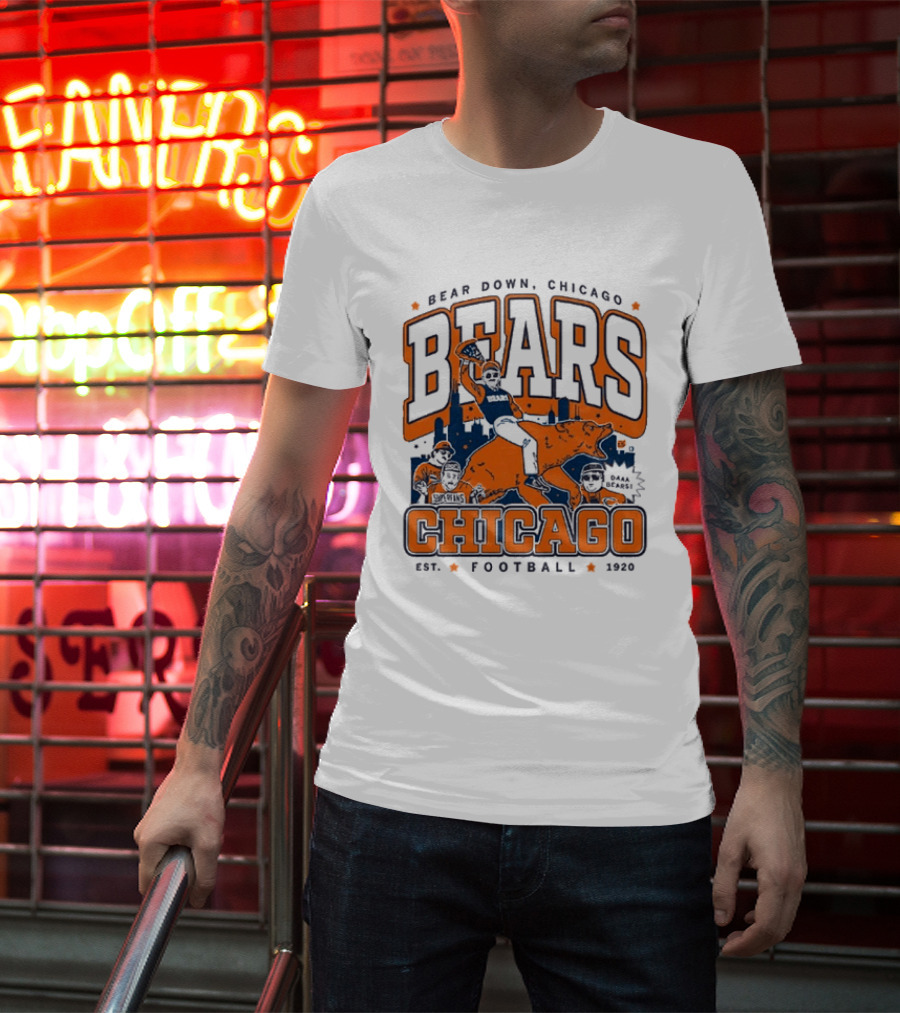 Bear Down Chicago Bears Football Est 1920 Skyline T-Shirt