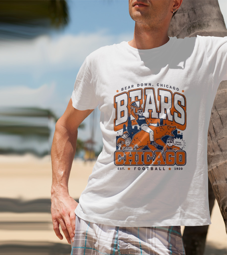 Bear Down Chicago Bears Football Est 1920 Skyline T-Shirt