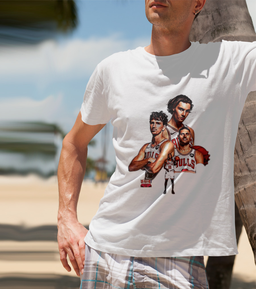 Classic Chicago Bulls NBA 2025 Season Opener Players Montage T-Shirt
