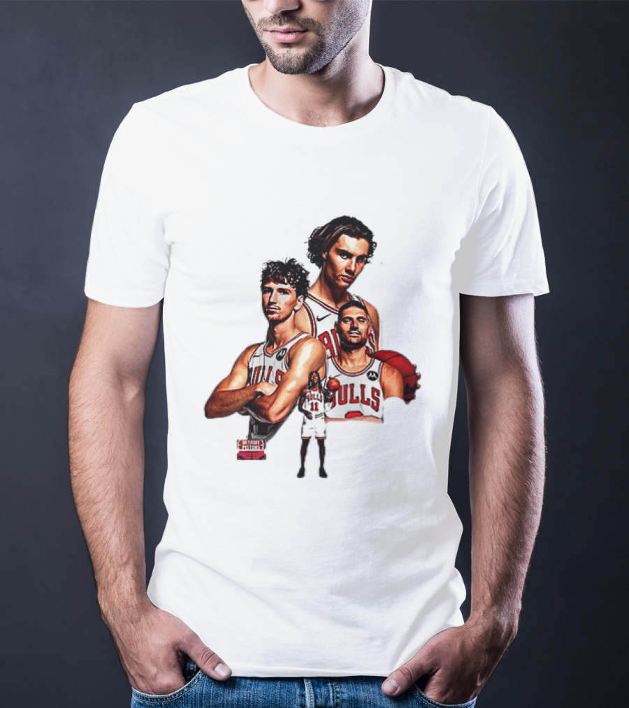 Classic Chicago Bulls NBA 2025 Season Opener Players Montage T-Shirt