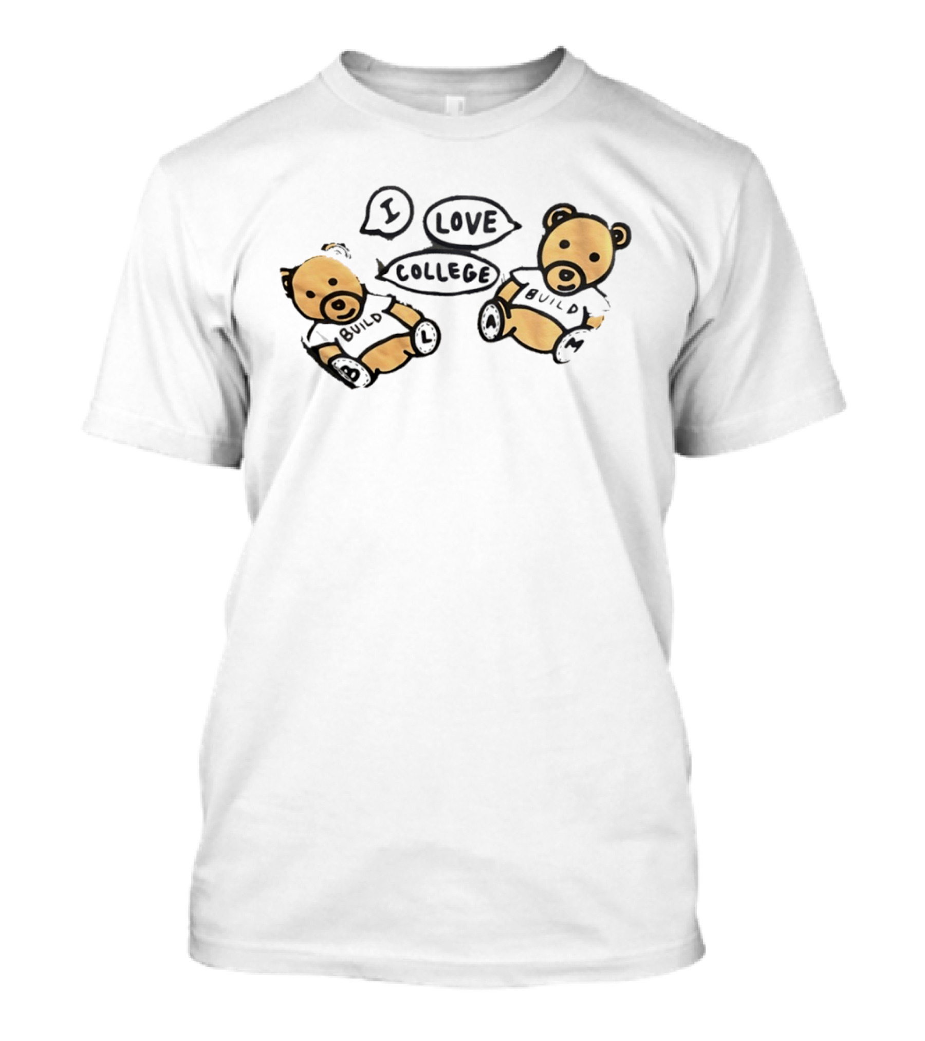 I Love College Build Bears Teddy Bear Campus T-Shirt