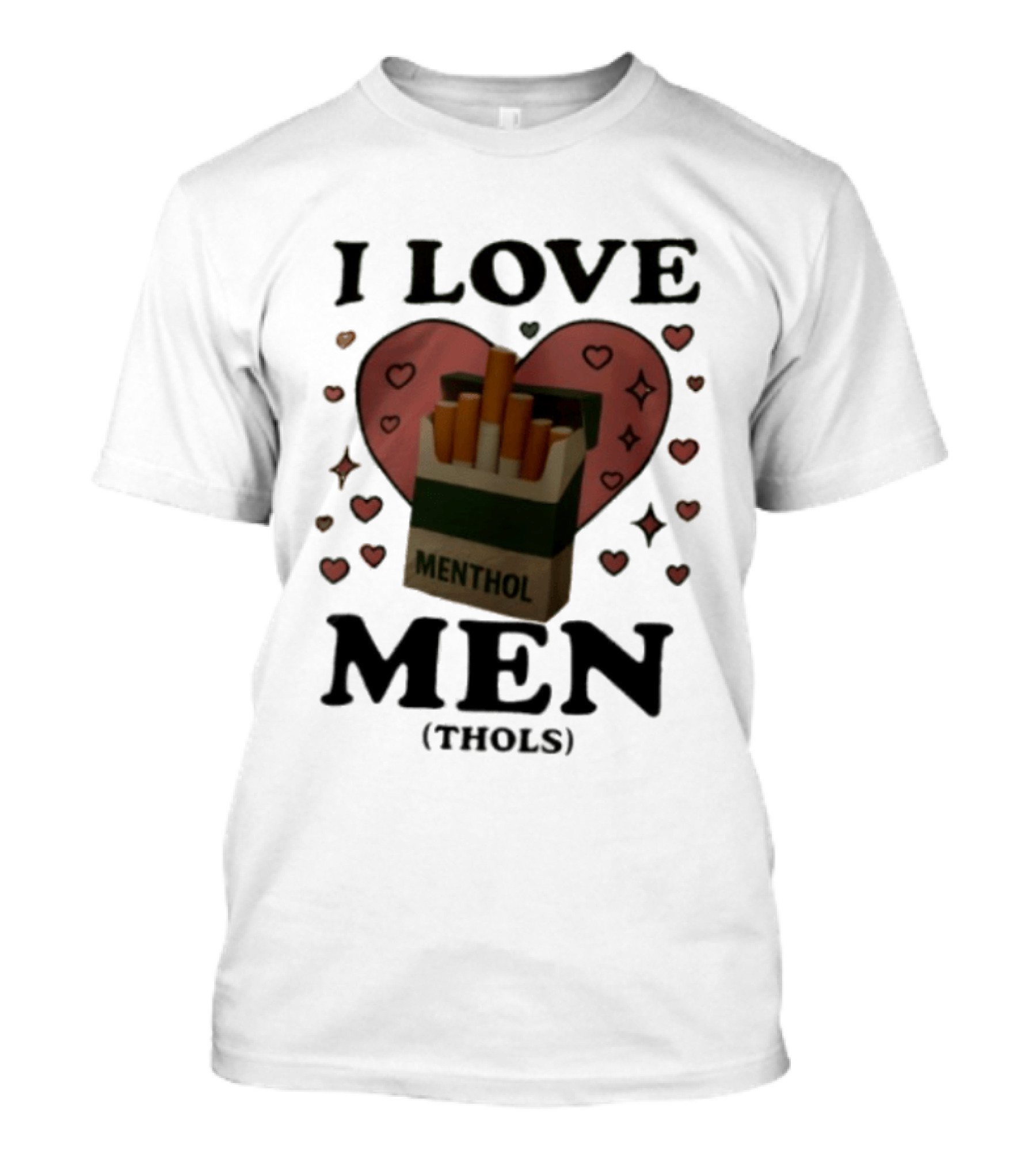 I Love Menthol Cigarettes Heart Cartoon Pack T-Shirt