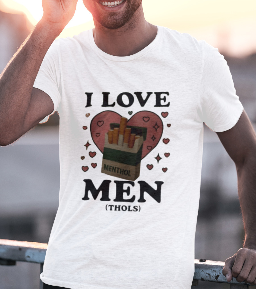 I Love Menthol Cigarettes Heart Cartoon Pack T-Shirt