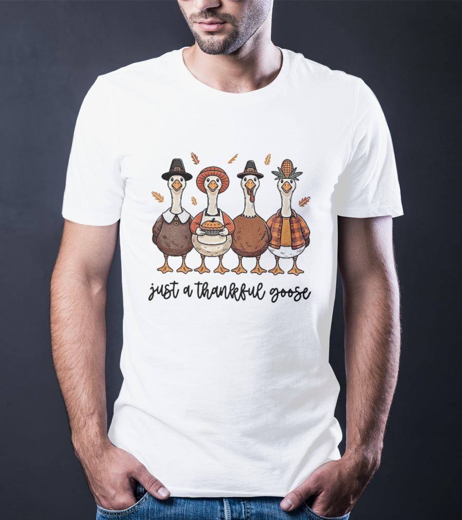 Thankful Goose Thanksgiving Characters 2025 T-Shirt