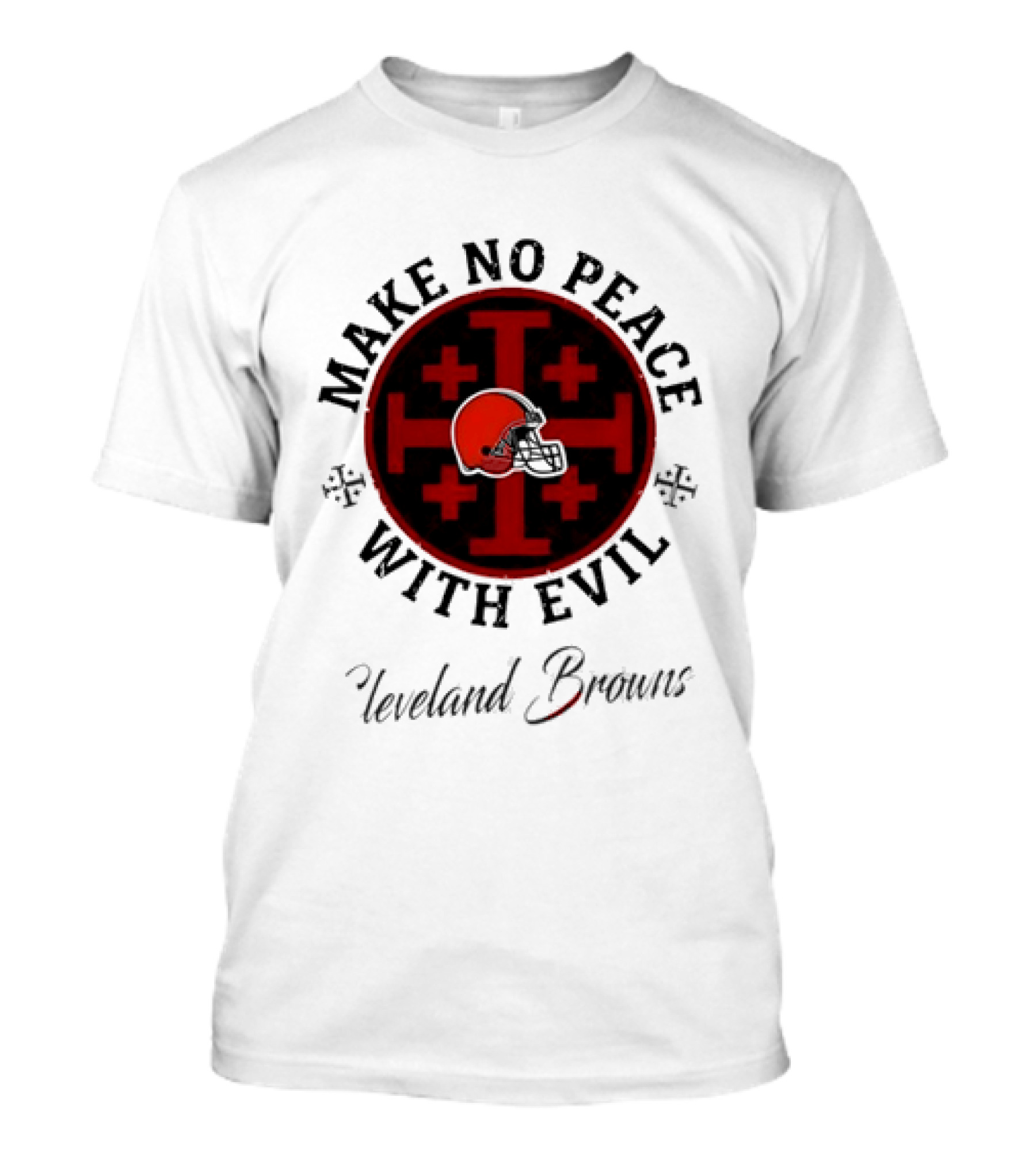 Cleveland Browns Make No Peace With Evil Red Cross Helmet T-Shirt