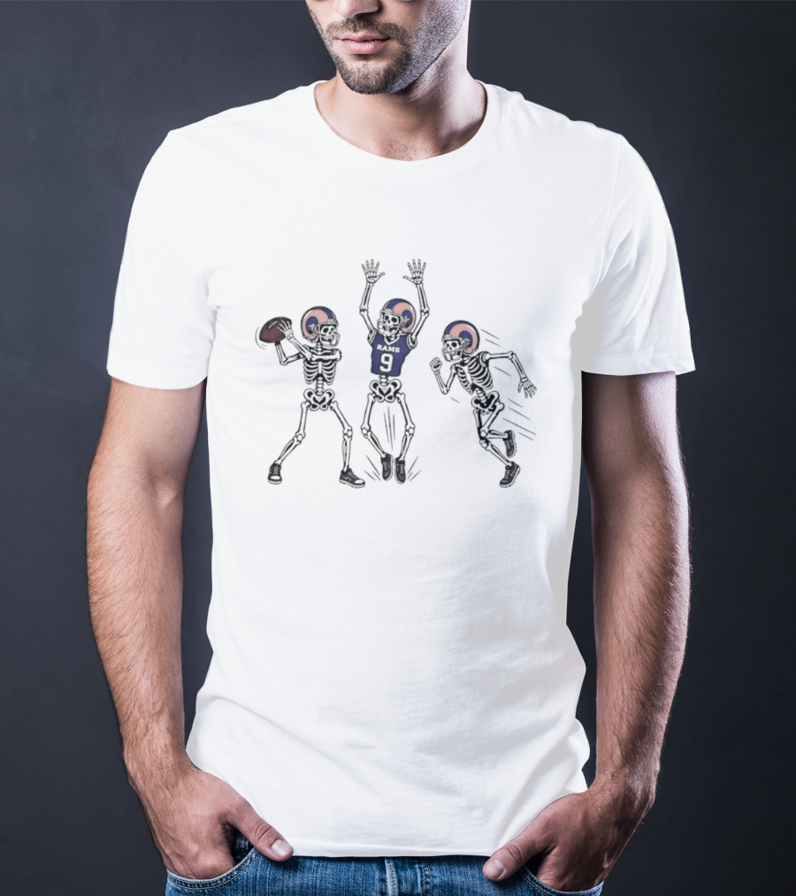 Los Angeles Rams Matthew Stafford 9 Skeleton Football Players T-Shirt