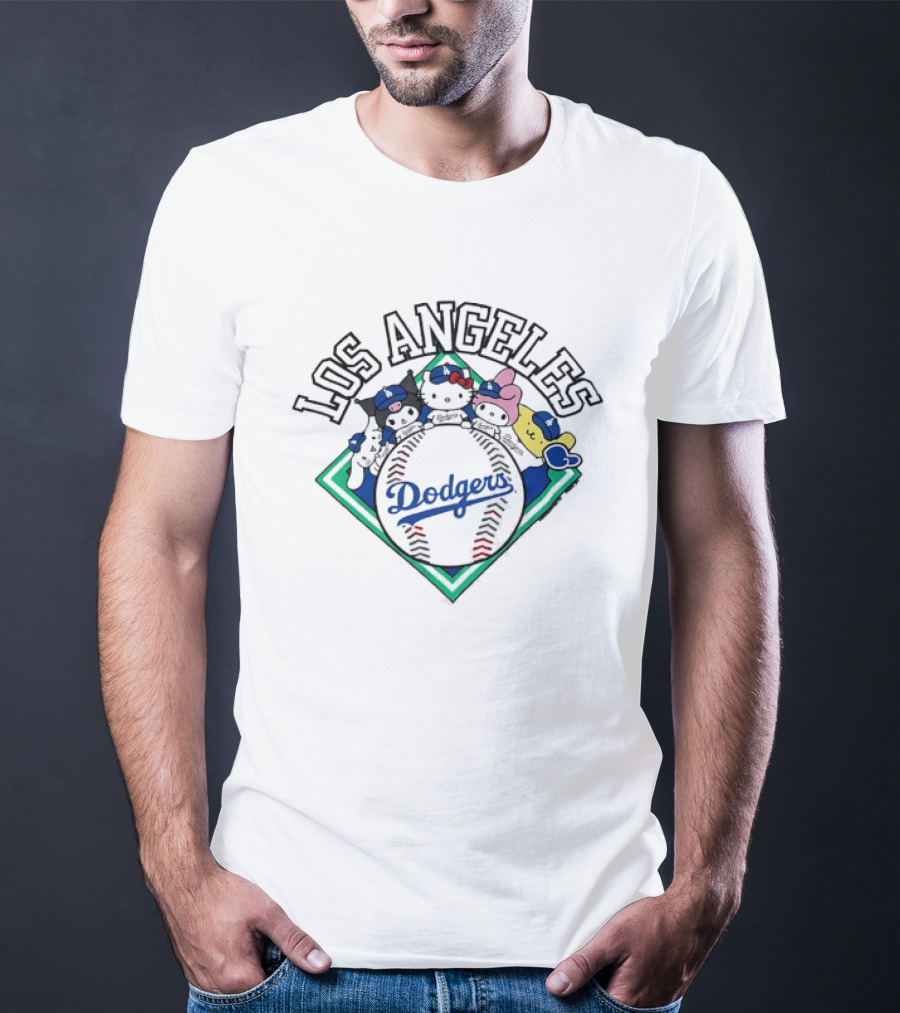 Los Angeles Dodgers Sanrio Baseball Characters T-Shirt
