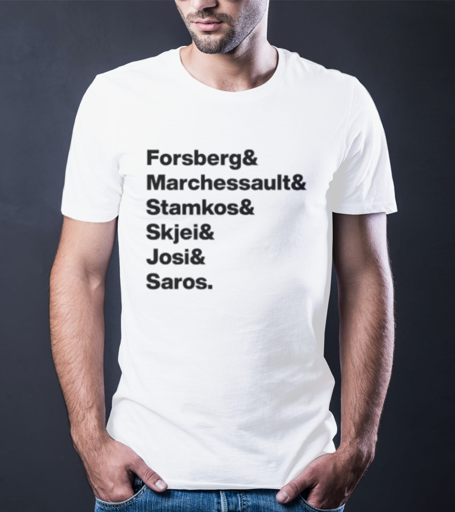 Forsberg Marchessault Stamkos Skjei Josi Saros Roster Names T-Shirt