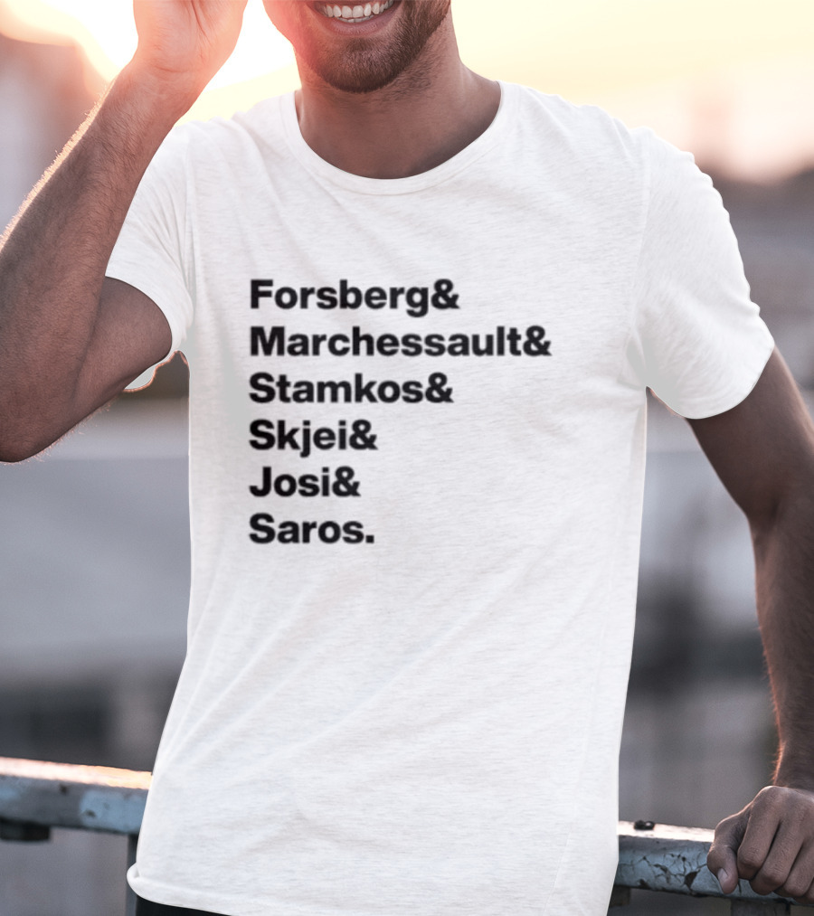 Forsberg Marchessault Stamkos Skjei Josi Saros Roster Names T-Shirt