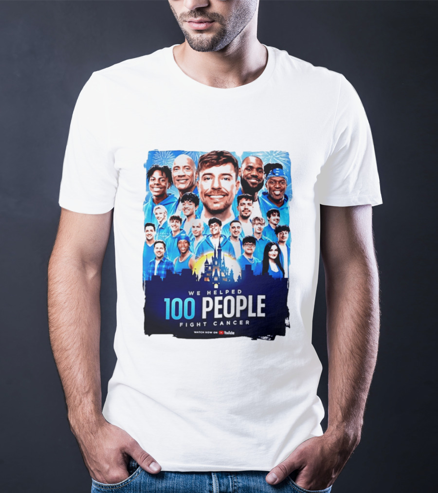 Mrbeast We Helped 100 People Fight Cancer YouTube Video Collaboration T-Shirt